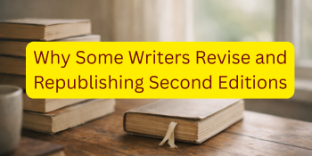 Why authors publish second editions of books, shown through well-read paperbacks resting on a table in natural light
